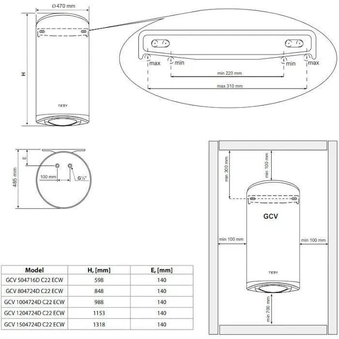 Бойлер Tesy ModEco Cloud 50L GCV 50 47 16D C22 ECW (305082) [127486] - фото 5