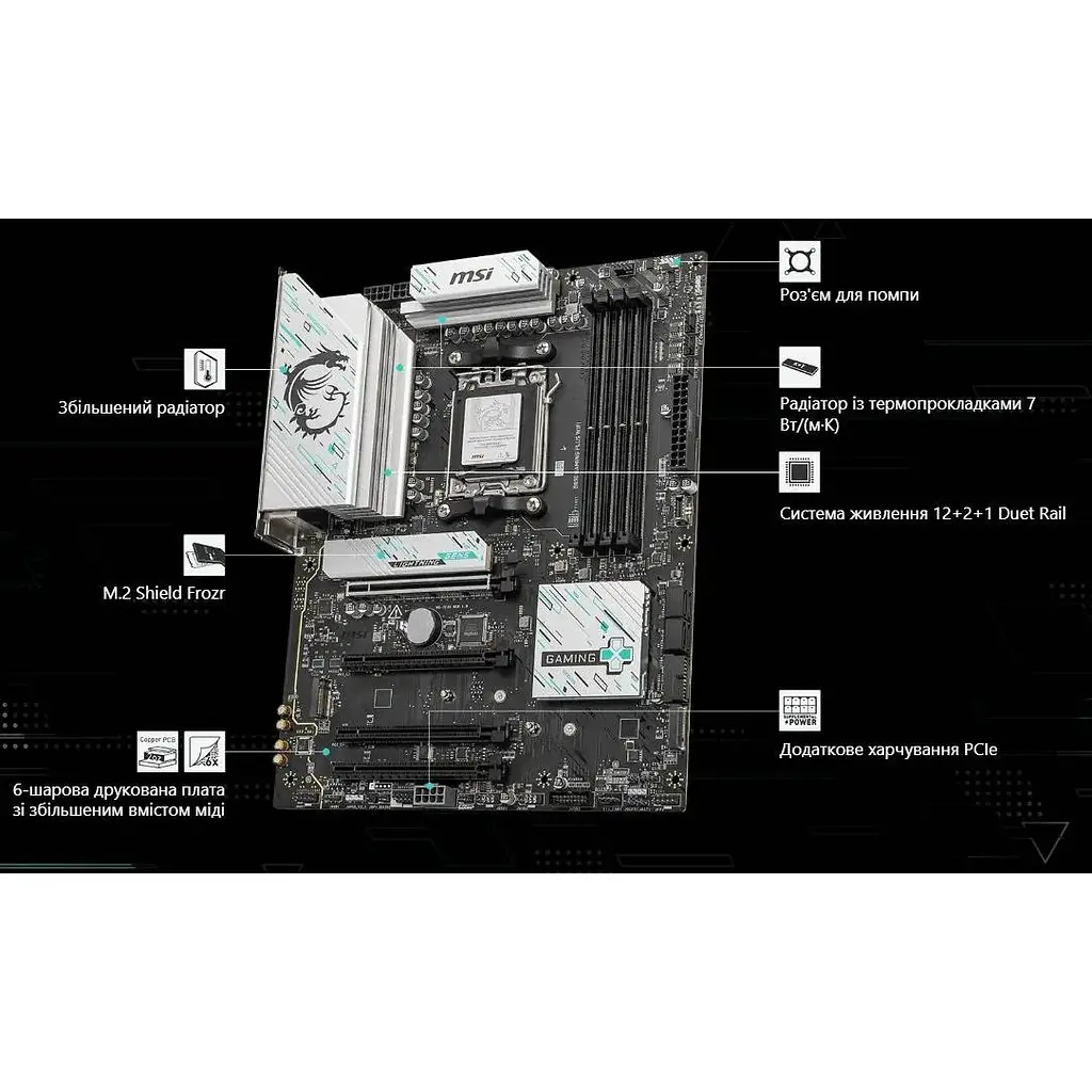 Материнская плата MSI B850 Gaming Plus WiFi Socket AM5 - фото 9