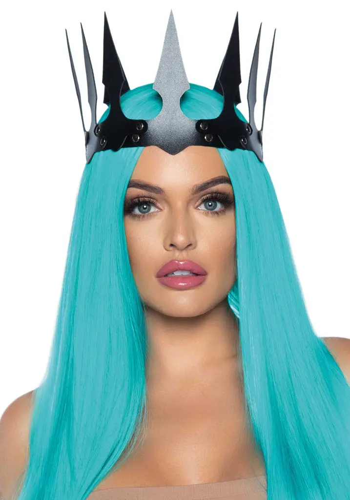Корона злої королеви Leg Avenue Faux leather spiked crown, Black