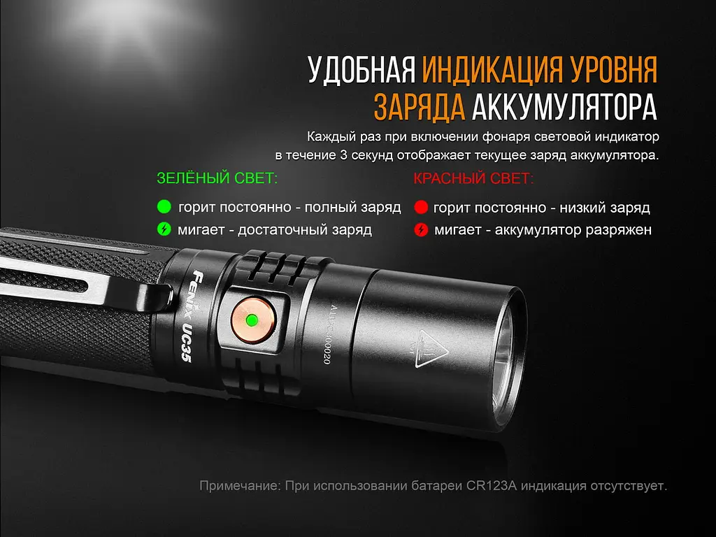 Фонарь ручной Fenix UC35 V20 CREE XP-L HI V3 - фото 11