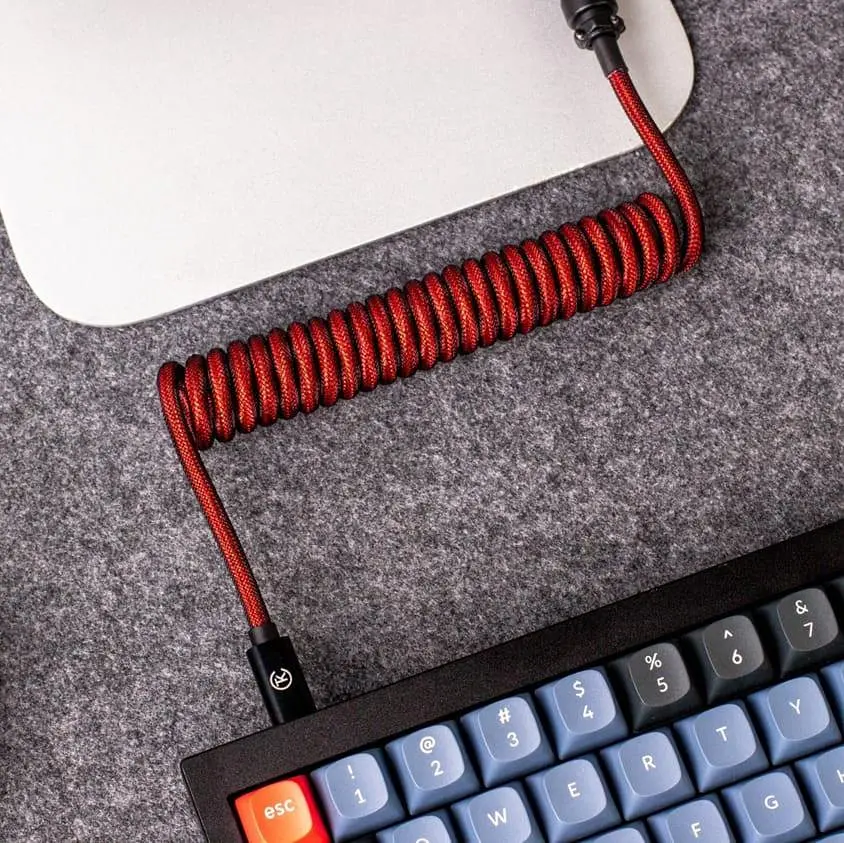 Кабель Keychron Type-A/Type-C Premium Coiled Aviator Cable-Straight Red (CAB2_KEYCHRON) - фото 2