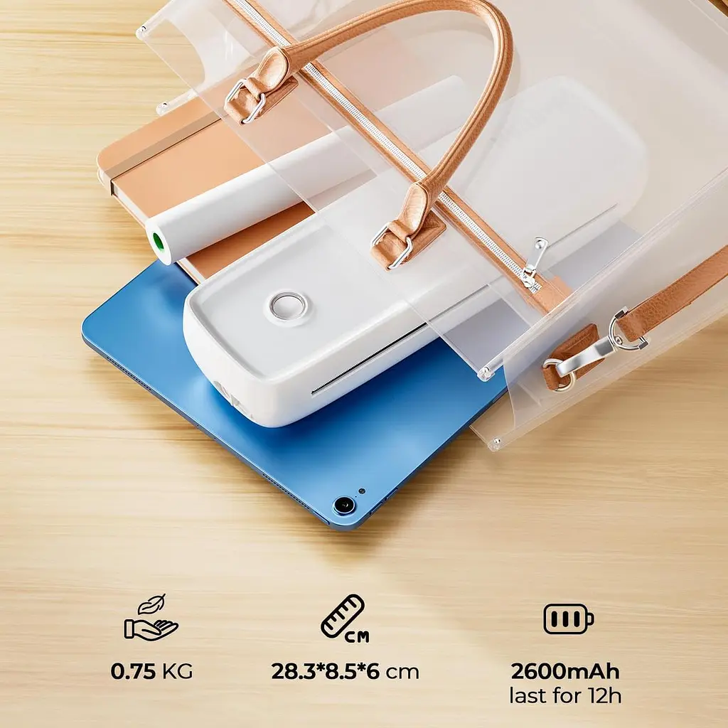 Портативний A4 Bluetooth термопринтер USB-C без чорнил для смартфонів та ПК - фото 8