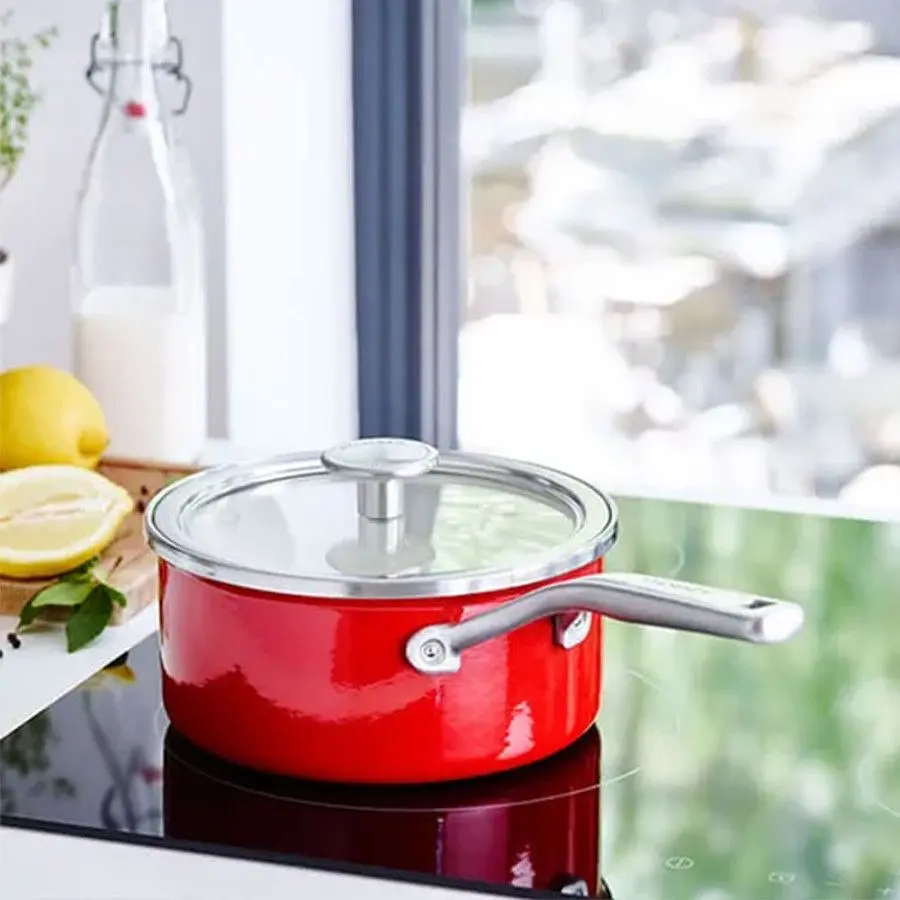 Ківш з кришкою KitchenAid Steel Core, 16 см, 1,3 л, червоний - фото 2