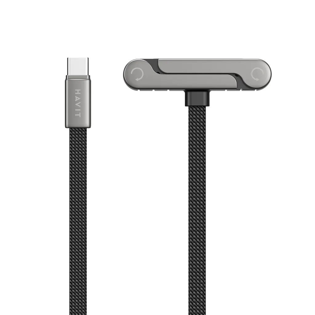 Кабель USB-C - Lightning Havit CB6386 PD30W 1.2 м з підставкою чорний (HV-CB6386) - фото 3