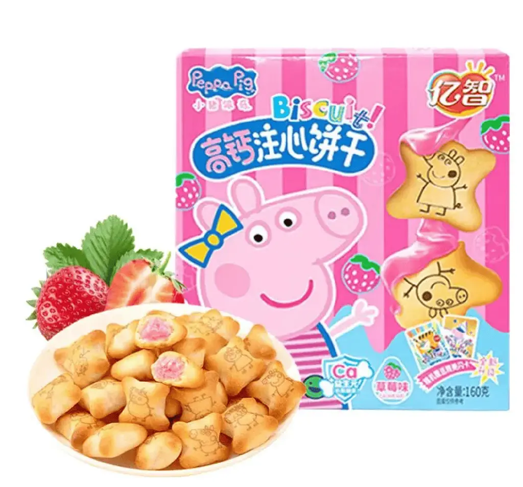 Печиво з кальцієм Yizhi Biscuit Peppa Pig Strawberry 160г - фото 5