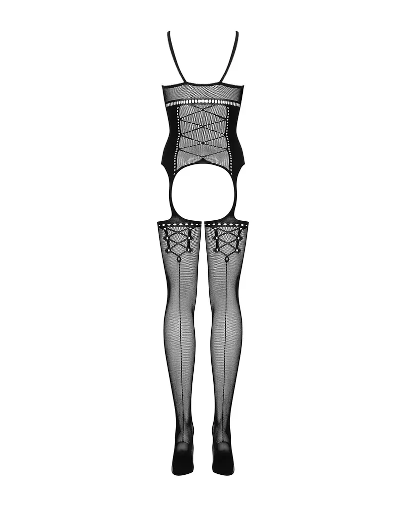 Бодістокінг Obsessive Bodystocking G314 S/M/L, імітація корсета та корсетної шнурівки - фото 6