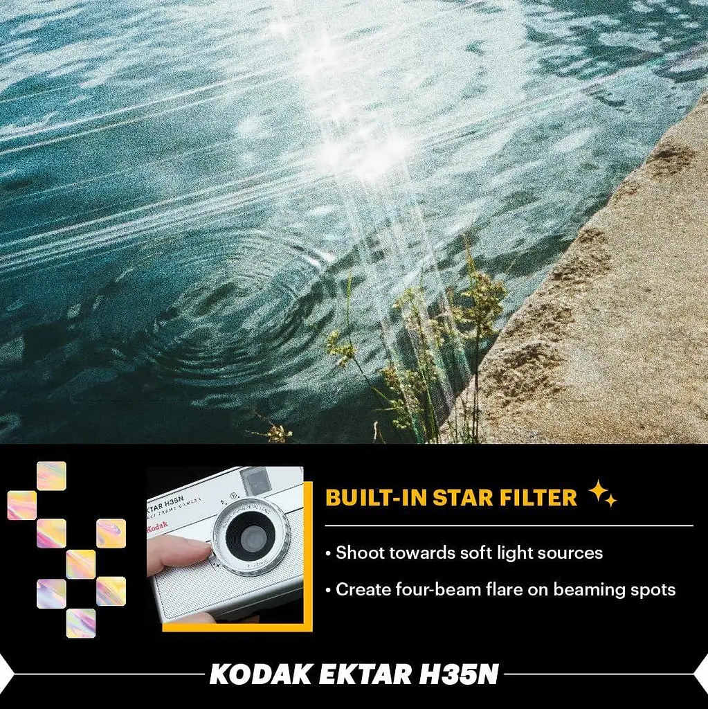 Плівкова камера Kodak Ektar H35N Half Frame 35 мм, Star Filter, Glazed Pink - фото 7