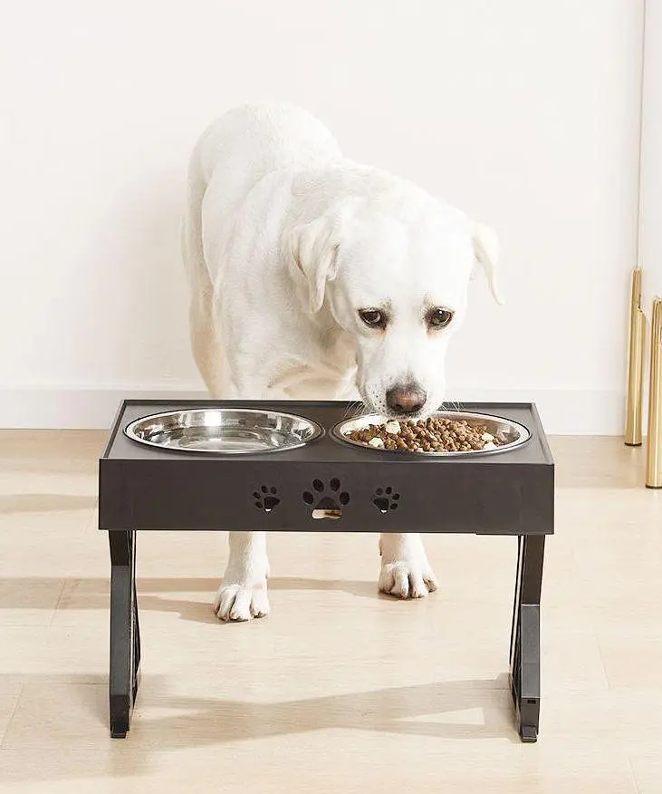 Миска для собак ELS PET 2 х 1,3 л двойная на подставке с регулируемой высотой, Черный - фото 7