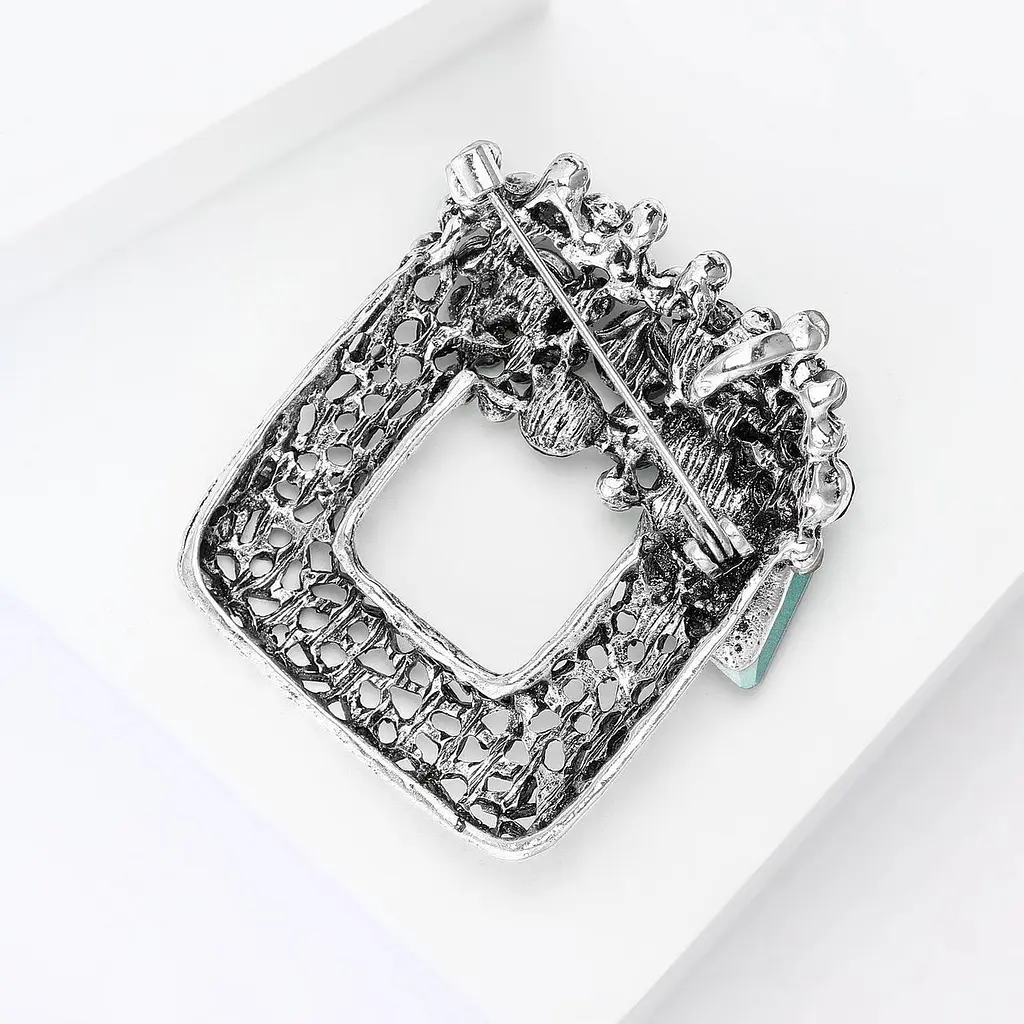 Брошь-булавка Квадрат с цветами (158511312) - фото 3