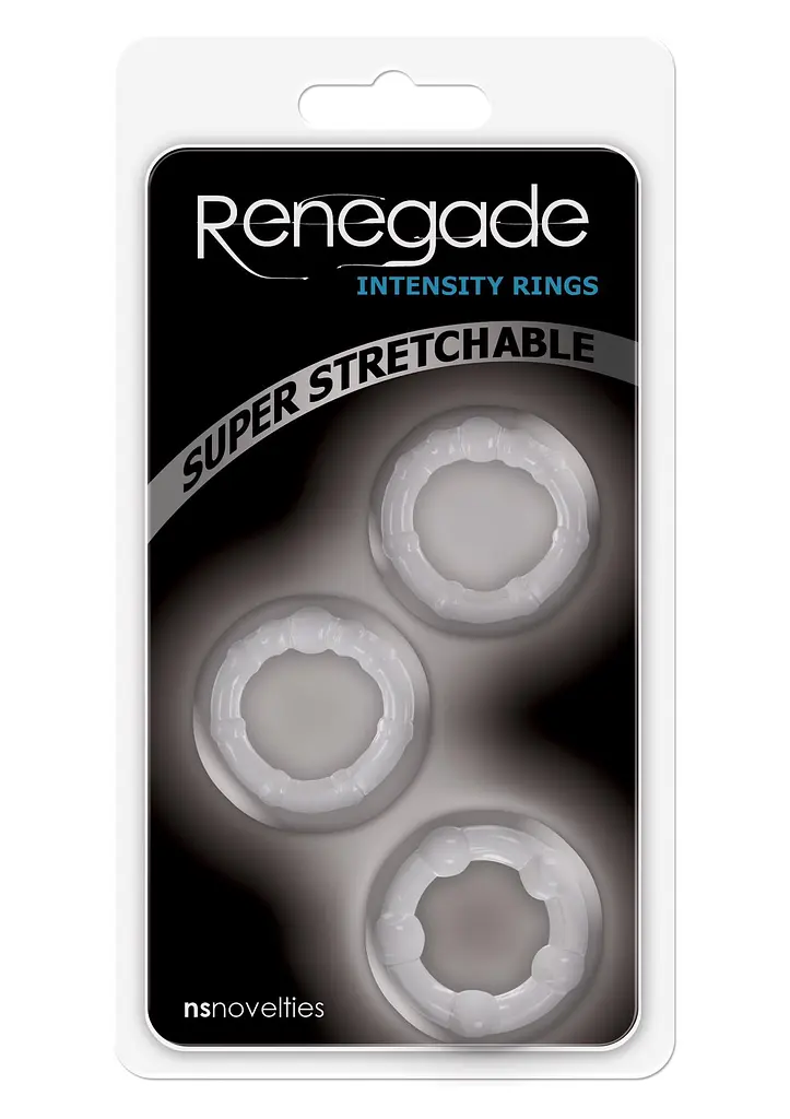 Набір ерекційних кілець NS Novelties Renegade Intensity Rings 3 шт. прозорий - фото 3