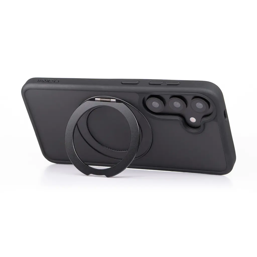 Противоударный чехол-панель для Samsung Galaxy S24 5G (SM-S921)/S25 5G, Unit Stand2, черный, силикон + поликарбонат, защита всего корпуса, с подставкой, поддержка магнитных держателей и беспроводной зарядки (MagSafe), ArmorStandart (ARM89559) - фото 4