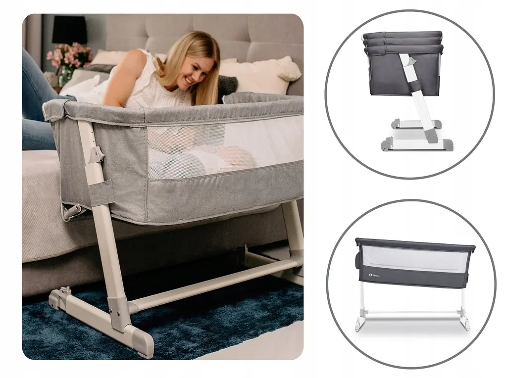 Кроватка приставная Lionelo THEO Dark gray - фото 7