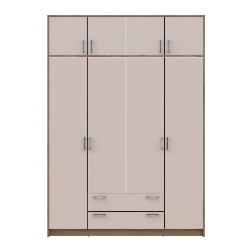 Шафа для одягу Doros Ронді з антресоллю Дуб Артизан/Кашемір 4ДСП 160х52х236 (80737829) - фото 4