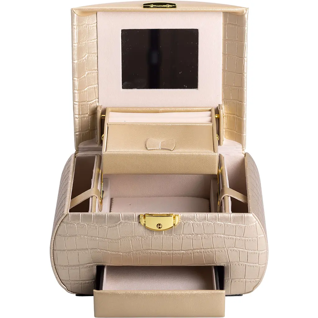 Кейс-органайзер Yiwu для прикрас із защіпкою 24x17x18 см золотистий HP-5-21GOLD - фото 4