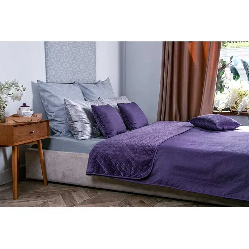 Покривало Руно двостороннє декоративне Velour Violet 150x220 см фіолетове - фото 5