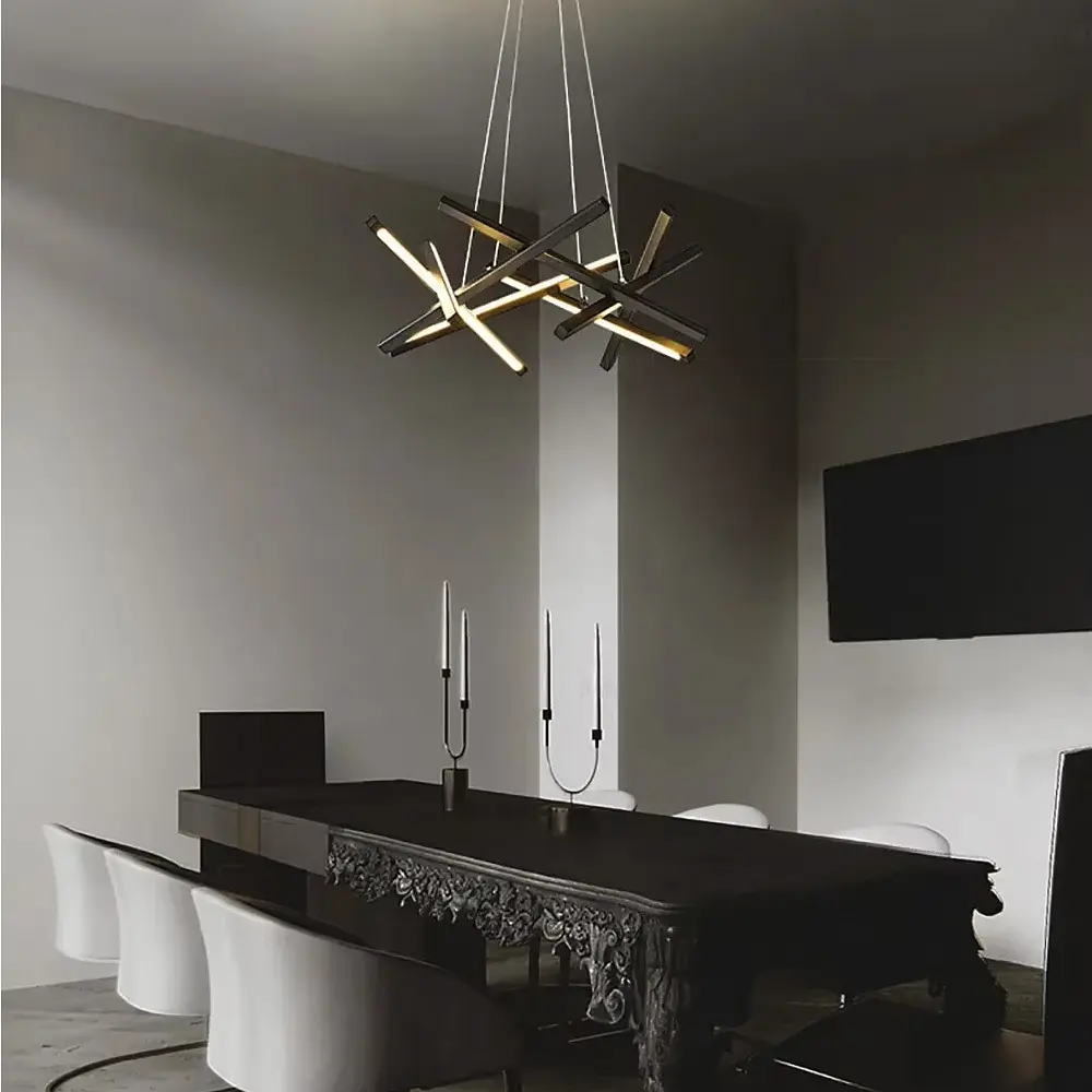 Черная Led люстра с подвесным регулируемым корпусом Ø 90 см | Ст. A 55071-650 BK | Line F - фото 6