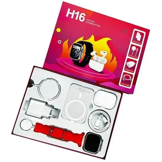 Смарт-годинник Fendior H16+TWS+Powerbank+Charge Orange - фото 5