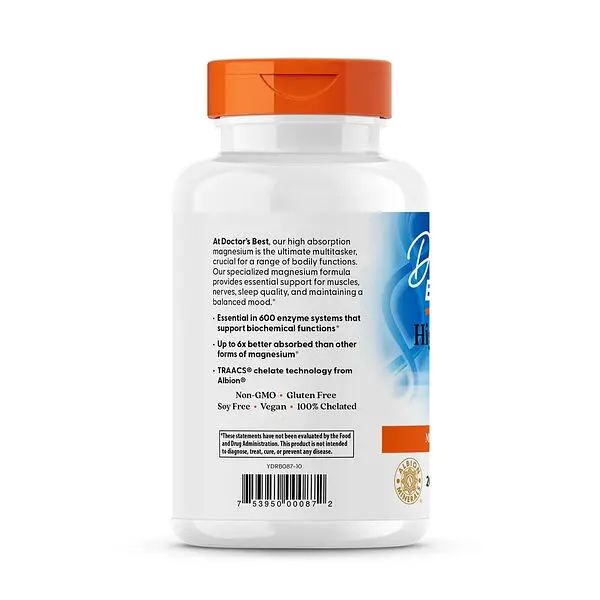 Витамины и минералы Doctor's Best Magnesium 100 mg High Absorption, 240 таблеток - фото 3