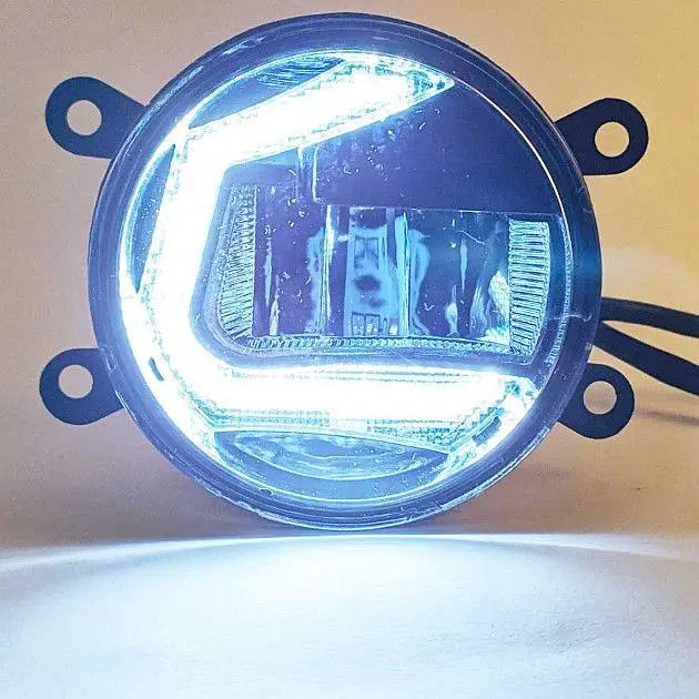 Протитуманні LED Фари круглі / Лінза з ДХО / D87мм / 12V / 6W / 6500K 2 шт. - фото 2