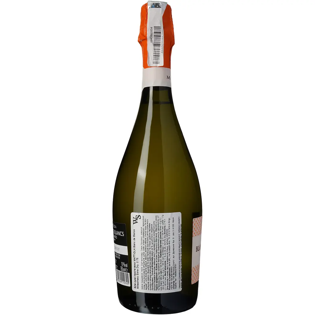 Ігристе вино Mattiola Blanc de Blancs Spumante Millesimato Extra dry 11% 0.75 л - фото 4