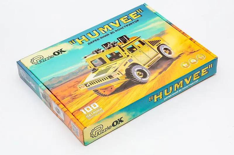 Конструктор Puz-00927 "HUMVEE" дерев'яний, р.22х11х12, 5см PuzzleOk - фото 6