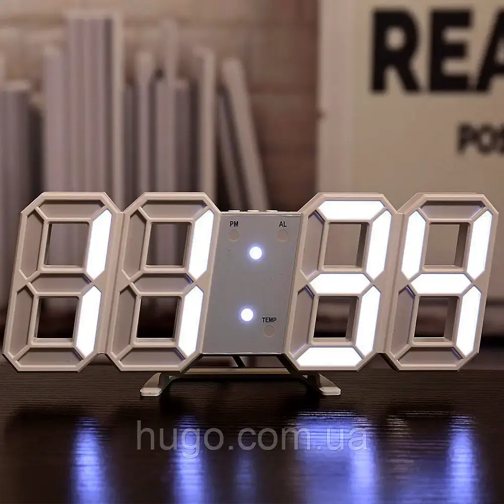 Настільний цифровий LED-годинник / White - фото 6