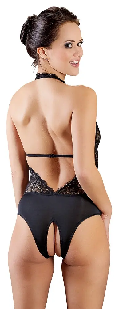 Боді Cottelli Collection Lingerie Crotchless S чорний - фото 2