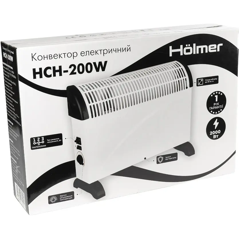Конвектор электрический Holmer HCH-200W белый (HCH-200W напольный) - фото 6