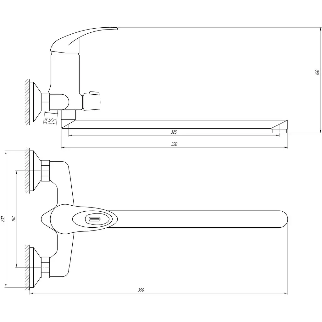 Смеситель для ванны EcoMix ELIT EM-208 (10056) - фото 5