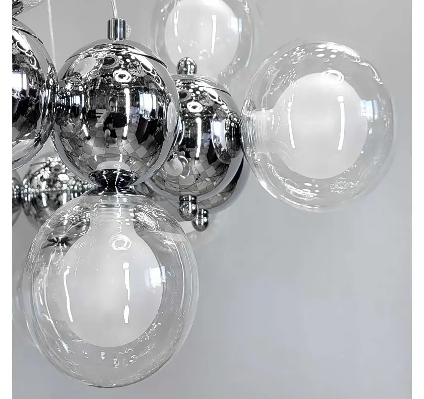 Велика дизайнерська люстра Artlight 1117/15 з 15 скляними плафонами-кулями та LED-підсвічуванням - фото 4