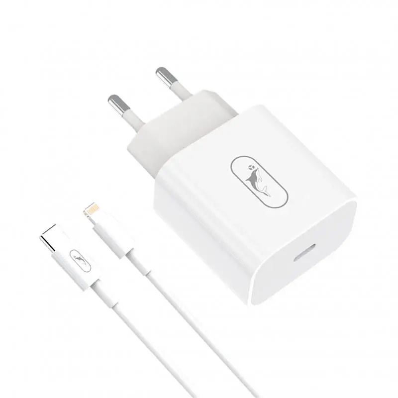 Мережевий зарядний пристрій SkyDolphin SC38T (USB TYPE-Cx2.4A) White + кабель Lightning (MZP-000182) - фото 2