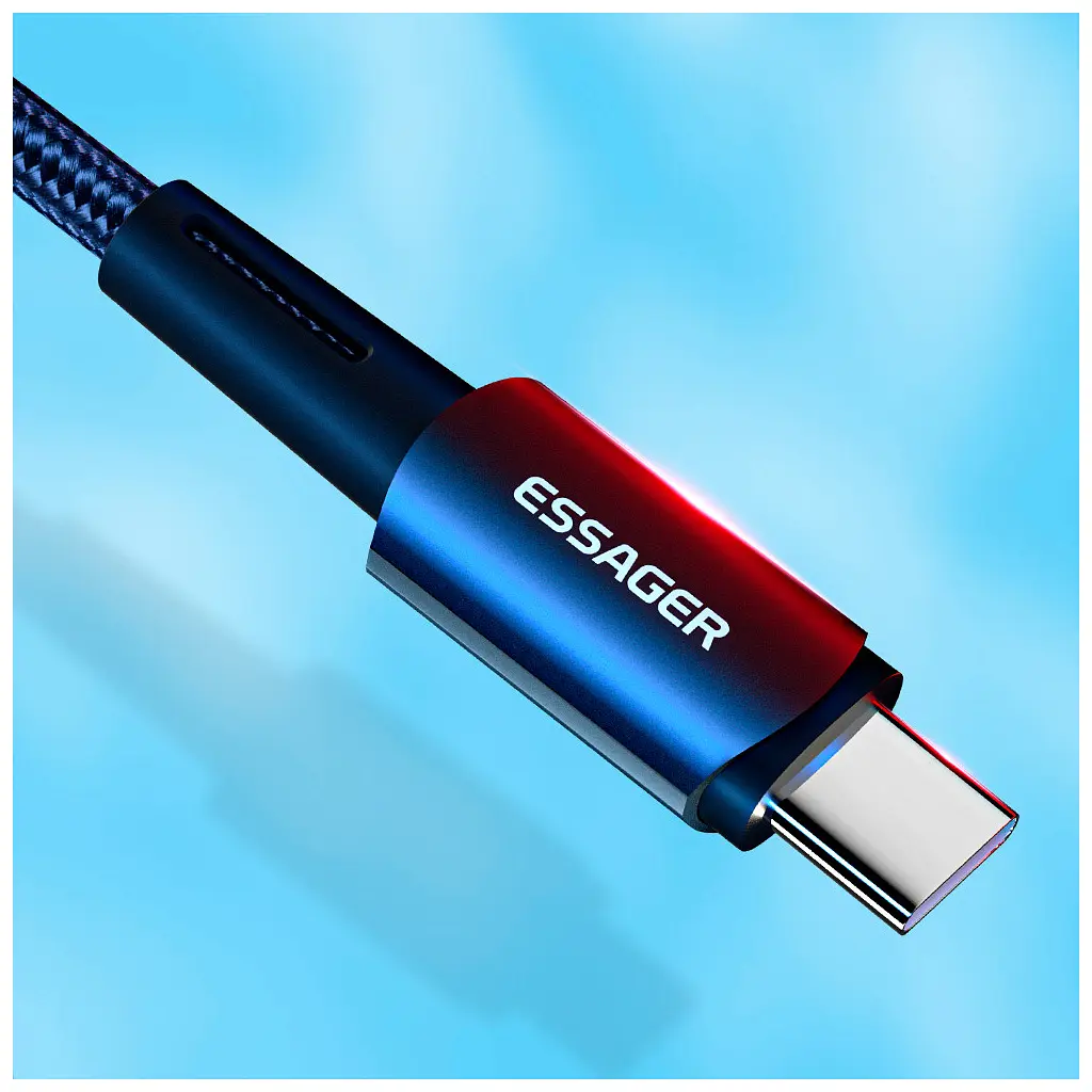 Дата кабель USB-C to Lightning 0.5m 20W black Essager (EXCTL-CGB01) - фото 8