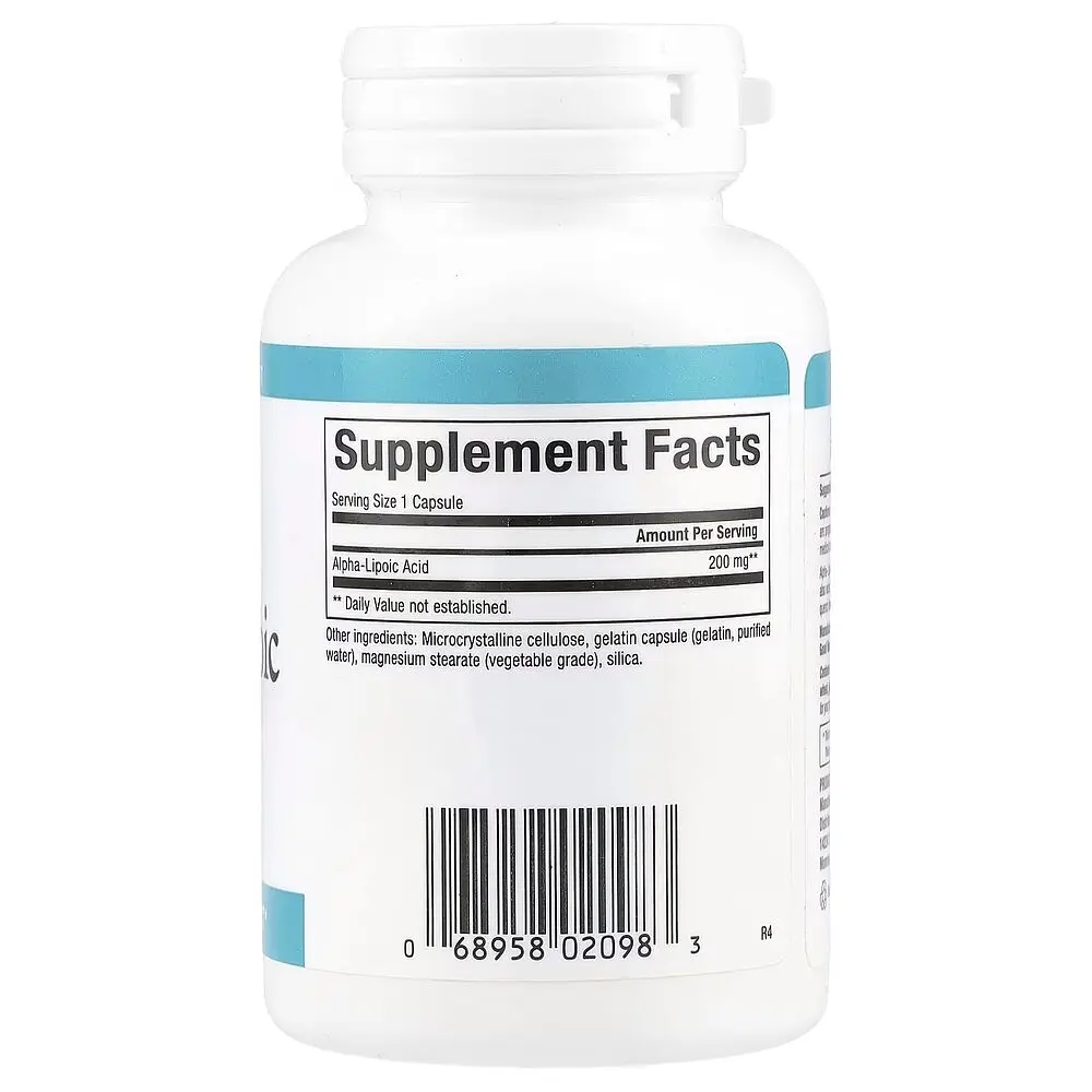 Альфа-ліпоєва кислота Natural Factors Alpha-Lipoic Acid 200 mg, 60 капсул для антиоксидантного захисту - фото 2