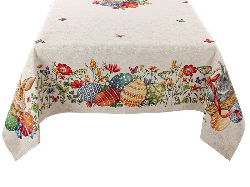 Скатертина Lefard Home Textile Кролик гобеленова 260x140 см бежева (732-122) - фото 2