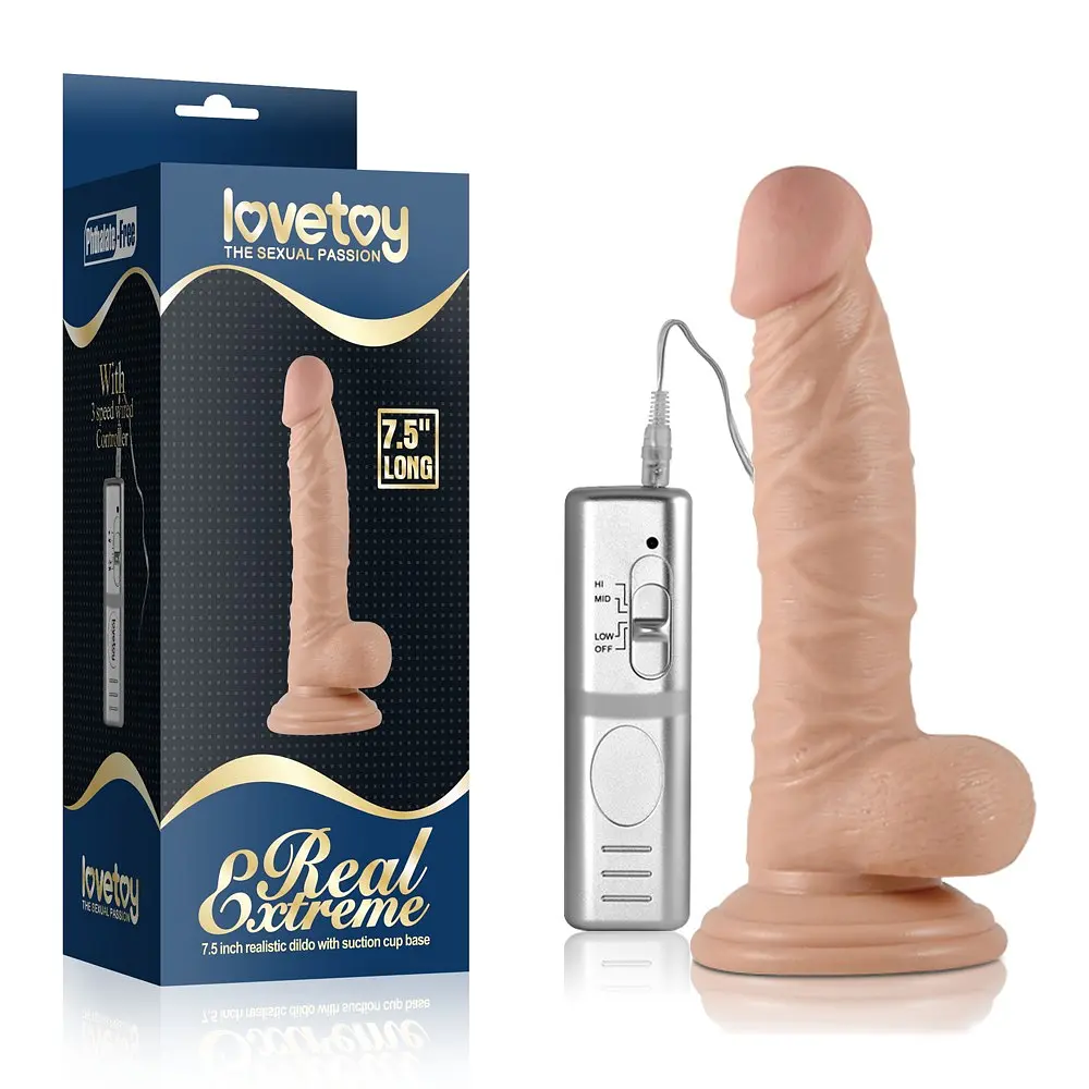 Реалістичний вібратор Lovetoy Real Extreme 19 см тілесний - фото 5