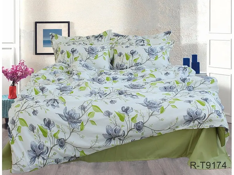 Комплект постільної білизни з компаньйоном (R-T9174) Євро TAG tekstil pbe0036683 - фото 2