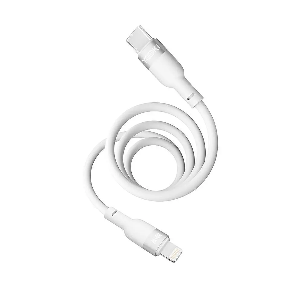Кабель для заряджання та обміну даними USB Yoki YK-SI50 SILICONE Series Type-C to Lightning 30W 3A/10V 1.2 м Білий - фото 7