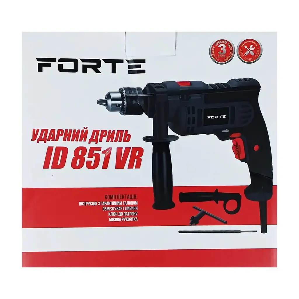 Ударная дрель Forte ID 851 VR 850 (123612) - фото 7