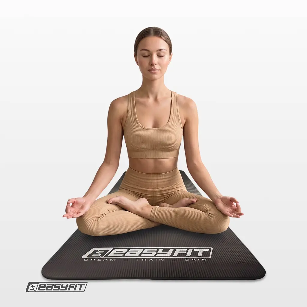Килимок для фітнесу та йоги EasyFit NBR 8 мм чорний - фото 11