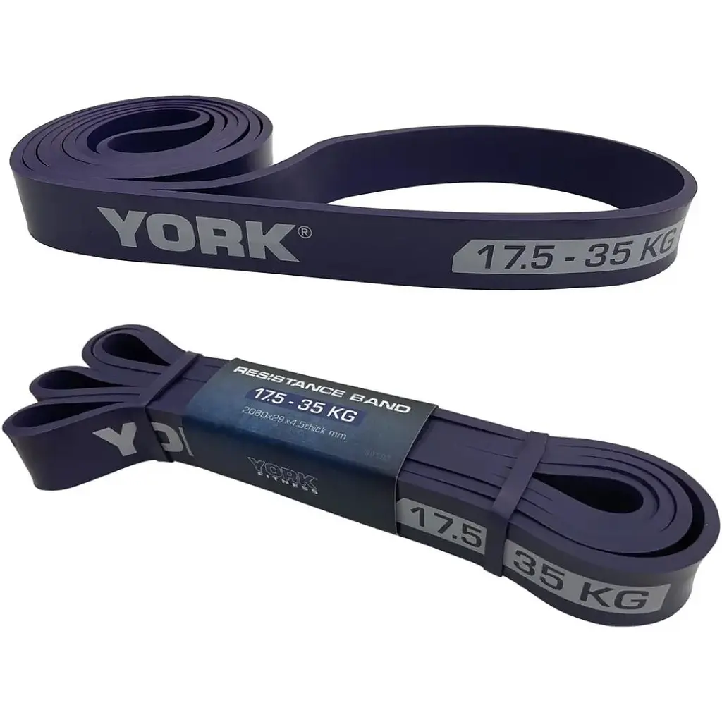 Резинка для фітнесу York Fitness 17,5-35кг - 2080x29x4,5 мм, фіолетовий - фото 5