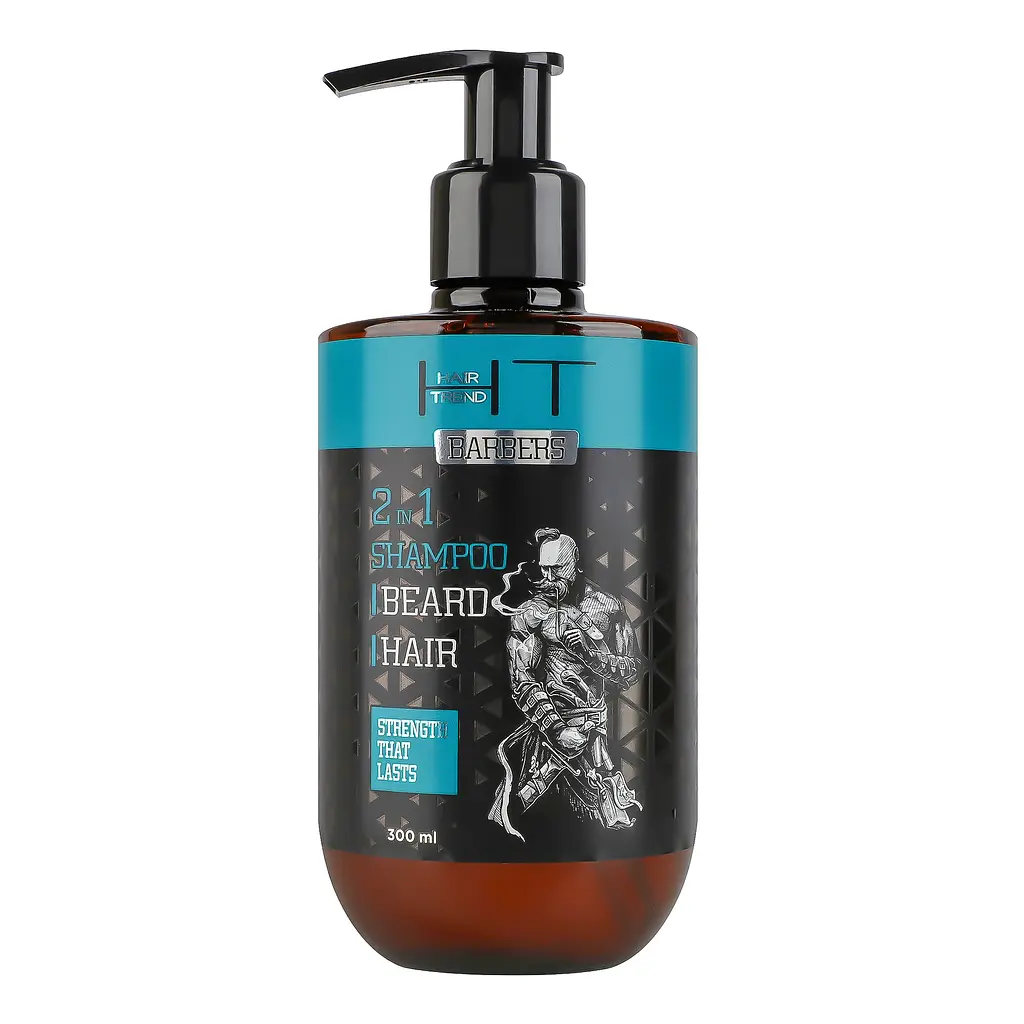 Чоловічий шампунь для бороди та волосся Hair Trend Barber 2in1 Shampoo Beard & Hair 300 мл - фото 2