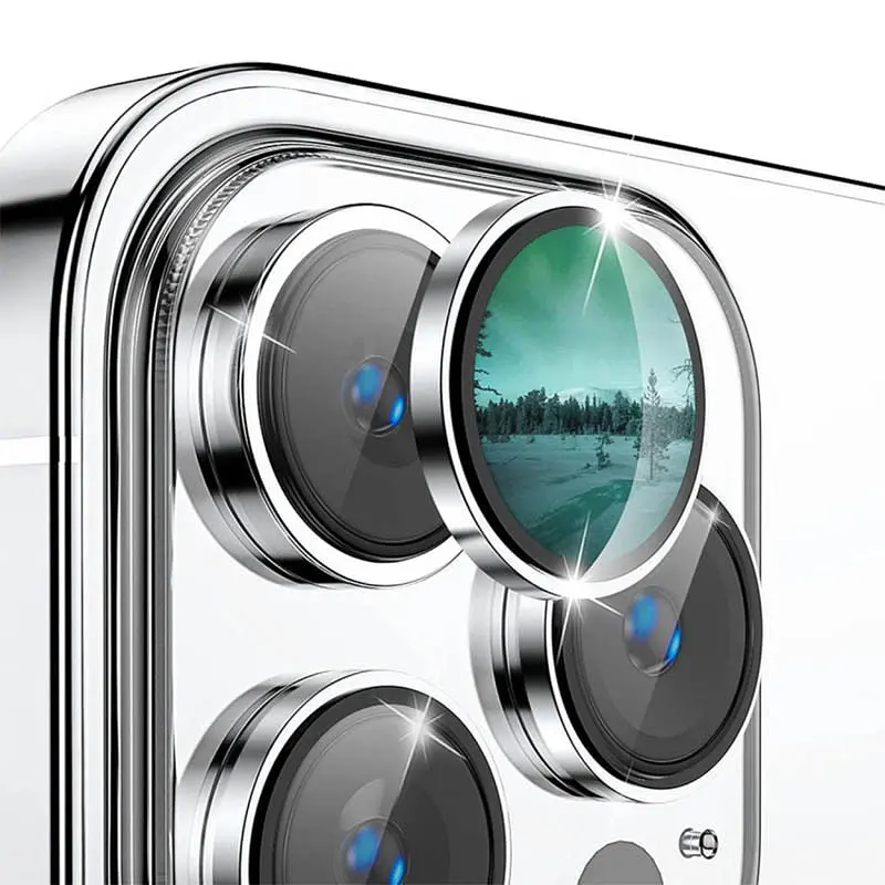 Захисне скло Metal Classic на камеру (у упак.) для Apple iPhone 14 Pro (6.1) / 14 Pro Max (6.7) Срібний / Silver - фото 7