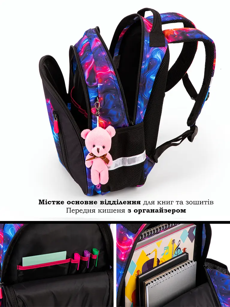 Шкільний рюкзак School Standard для дівчинки 375 гр 17 літрів Різнобарвний - фото 3