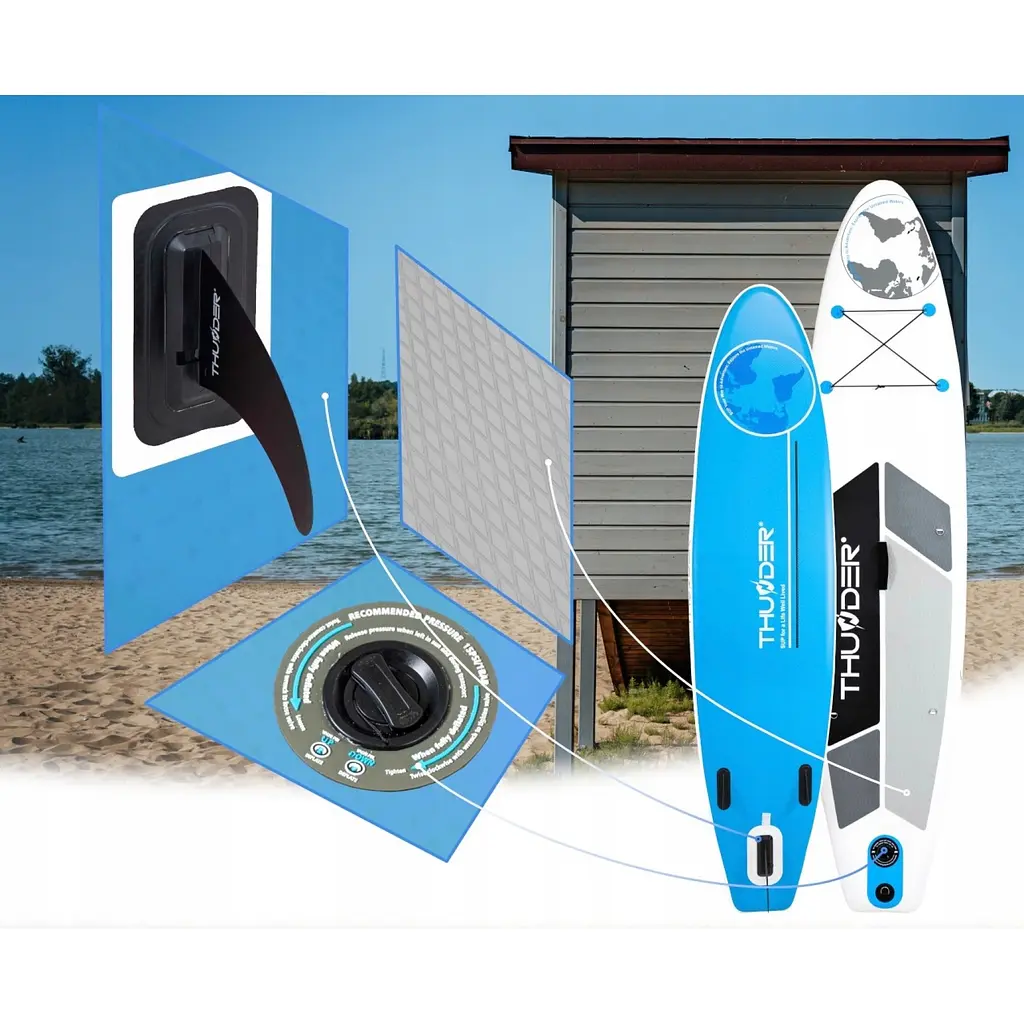 Надувна дошка SUP THUNDER Planet 320 см з веслом Blue - фото 5