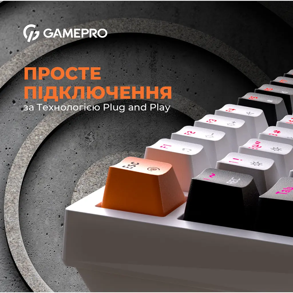 Клавиатура GamePro Red с Hot-Swap RGB White проводная механическая (MK160W) - фото 12