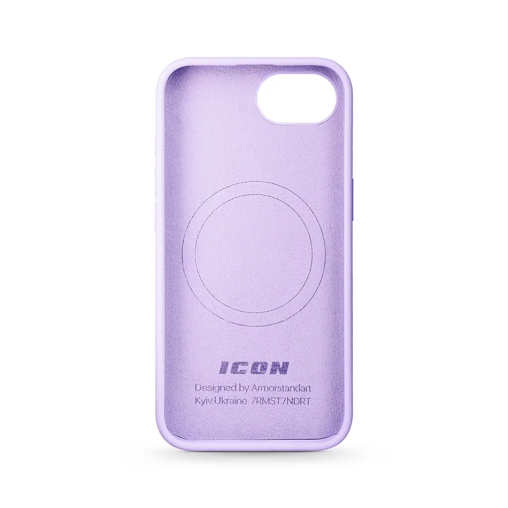 Силиконовый чехол с MagSafe для Apple iPhone 16e/17e, ICON2 MagCase, фиолетовый, противоударный, панель с мягкой подкладкой, защита всего корпуса, поддержка беспроводной зарядки, совместим с защитными стеклами и пленками, ArmorStandart (ARM83970) - фото 2