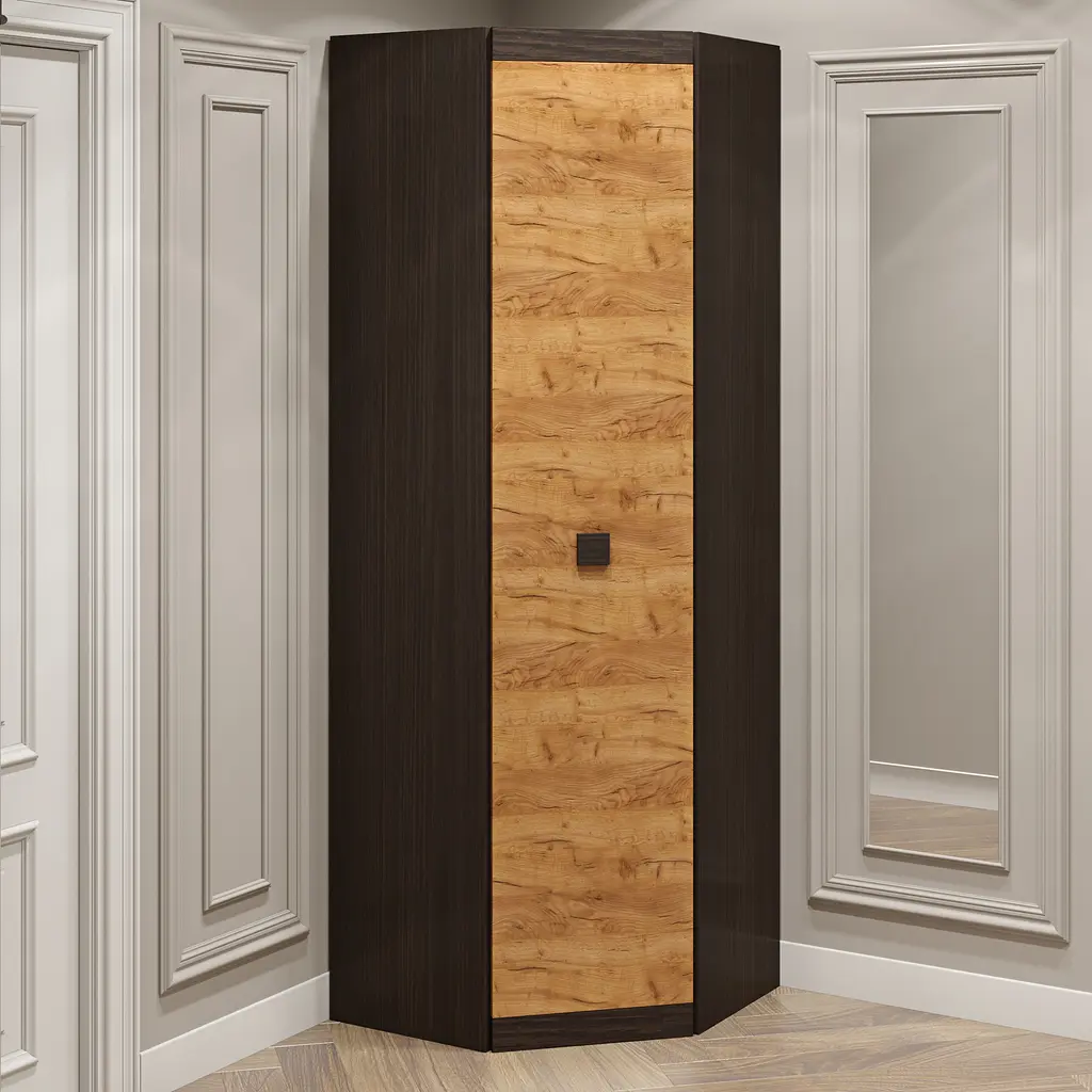 Шафа кутова однодверна Еверест Соната-700 Венге темний/ Дуб Крафт Золотий (DTM-2315) - фото 2