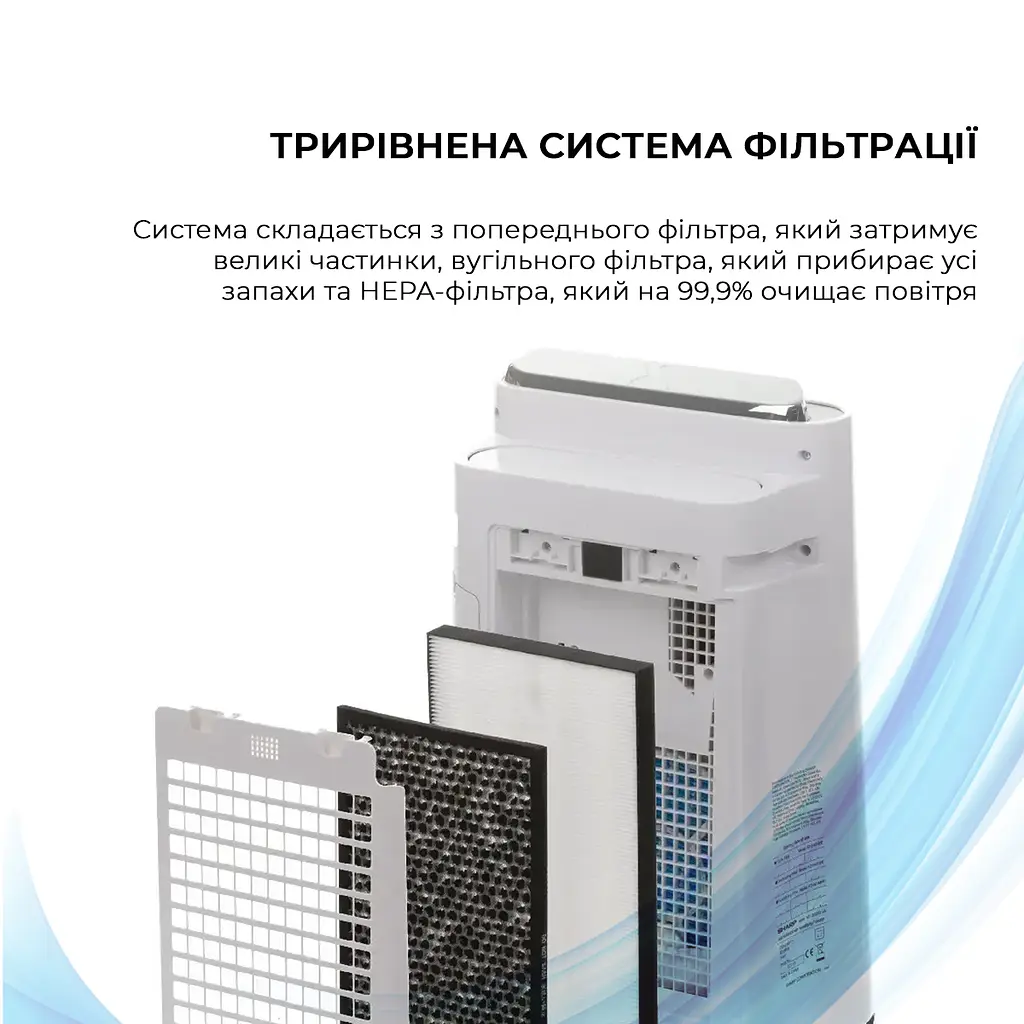 Очищувач повітря з функцією зволоження Sharp KC-D60EUW - фото 3
