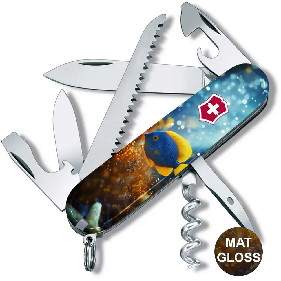 Складаний ніж Victorinox CAMPER DESIGN Жовто-блакитна рибка - фото 2
