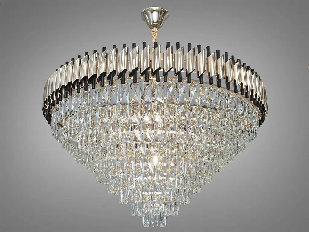 Сучасна кришталева люстра для великої зали Diasha 201202/1000SGD+BK - фото 4